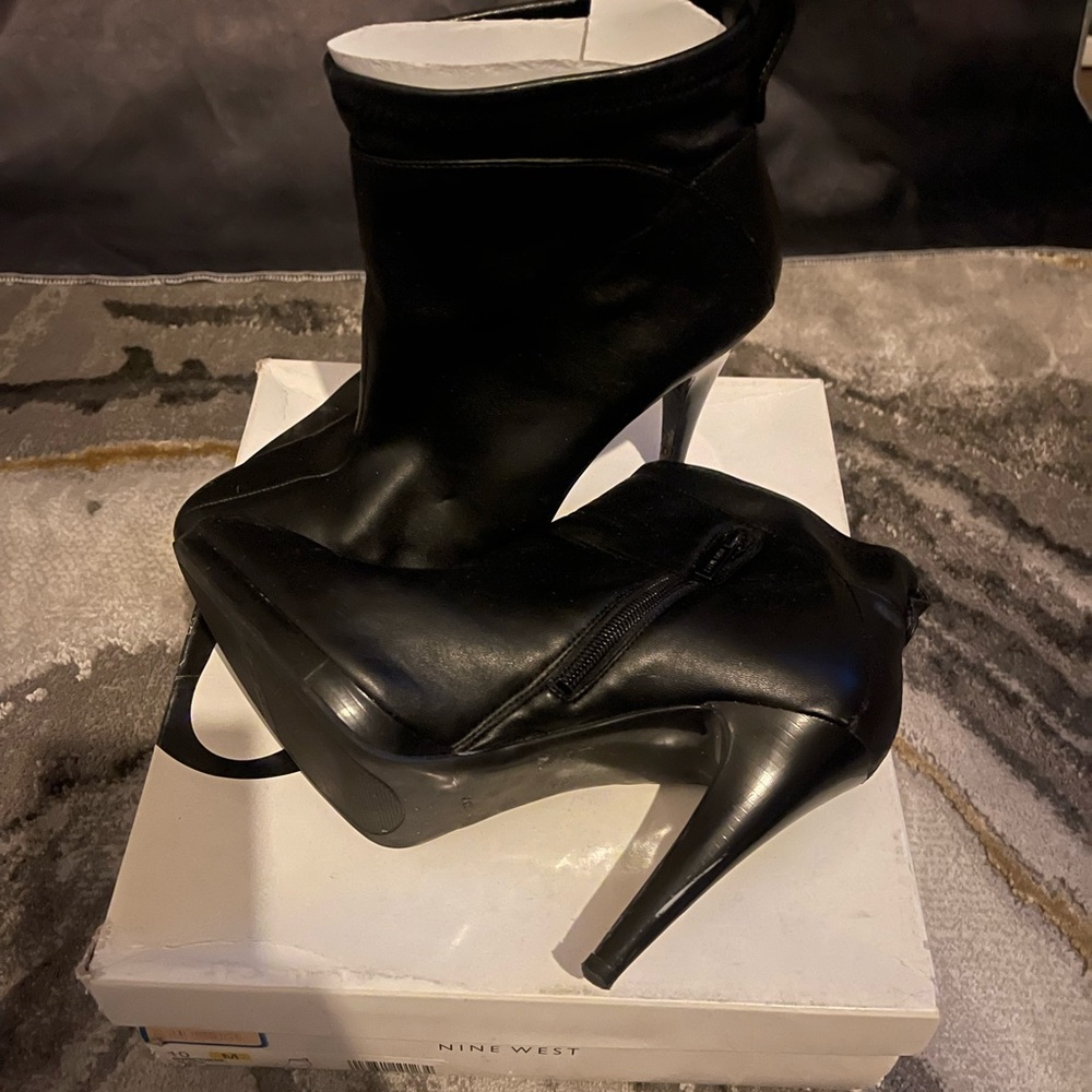 Black Pleather booties